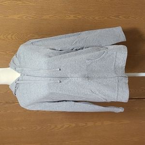 Karen Scott Grey Zip Up Hood Zip Up Sweatshirt Large